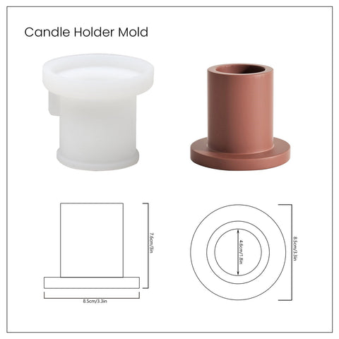 Simple Cylindrical Tealight Candle Holder Silicone Mold-8