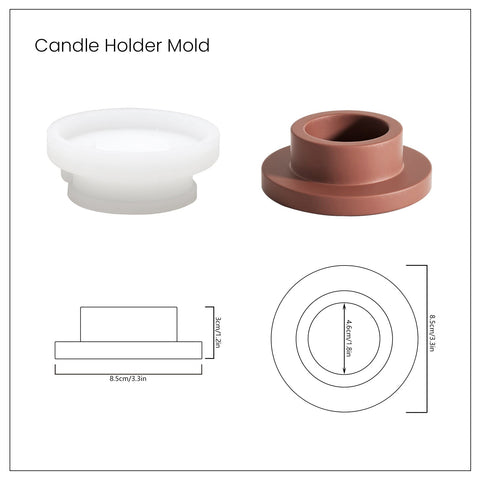 Simple Cylindrical Tealight Candle Holder Silicone Mold-6
