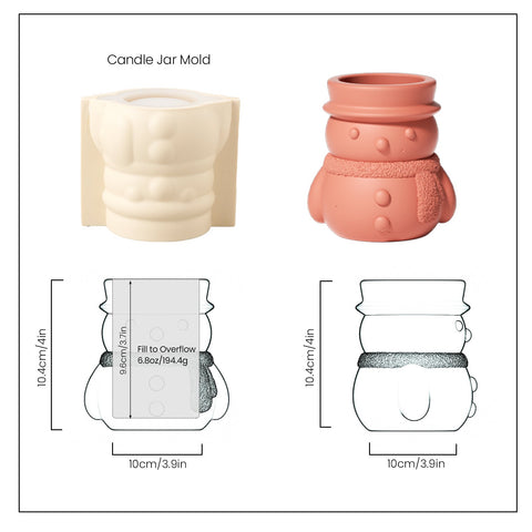 Cheery Snowman's Winter Glow Candle Jar Mold-5
