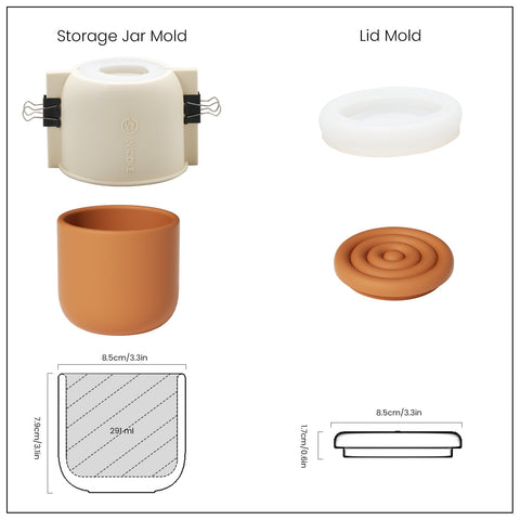 Wriggle Storage Box Candle Jar Silicone Mold-5