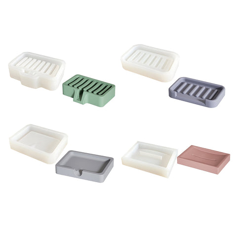 Concrete Soap Holder Siliocne Mold Geometry Cement Soap Dish Mould-5