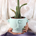 Face Shaped Plant Pot & Concrete Container Silicone Mold-3