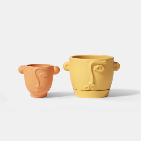 Face Shaped Plant Pot & Concrete Container Silicone Mold-0