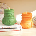 Cheery Snowman's Winter Glow Candle Jar Mold-3