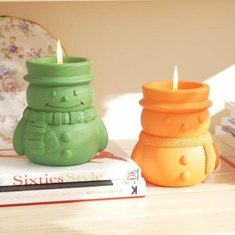 Cheery Snowman's Winter Glow Candle Jar Mold-3