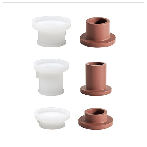 Simple Cylindrical Tealight Candle Holder Silicone Mold-5
