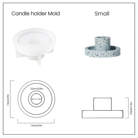 Geometric Simple Taper Candle Holder Silicone Mold-6
