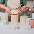 Floral Column Candle Jar Silicone Mold-2