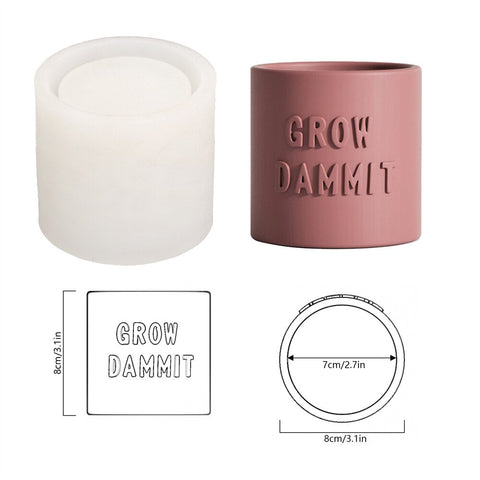 Love Grows Here Concrete Plant Pot Silicone Mold-7