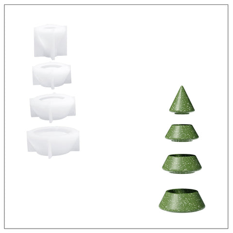 Serene Stacking Christmas Tree Candle Jar Silicone Mold-5