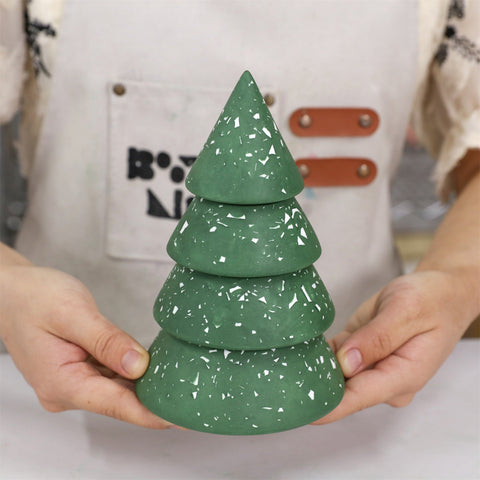 Serene Stacking Christmas Tree Candle Jar Silicone Mold-4