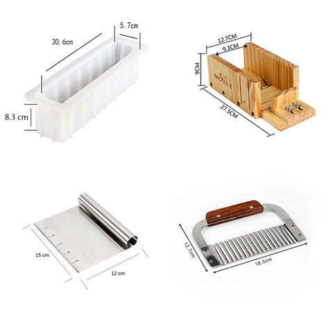 Tall & Skinny 12-inch Silicone Soap Loaf Mold with Dual Cutters Combo Set-1